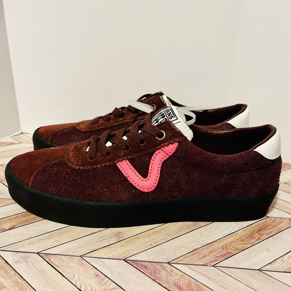 Vans Sport Low Suede Women's 8.5‎ Sneakers Pop Brown Pink Ivory Skater Shoes